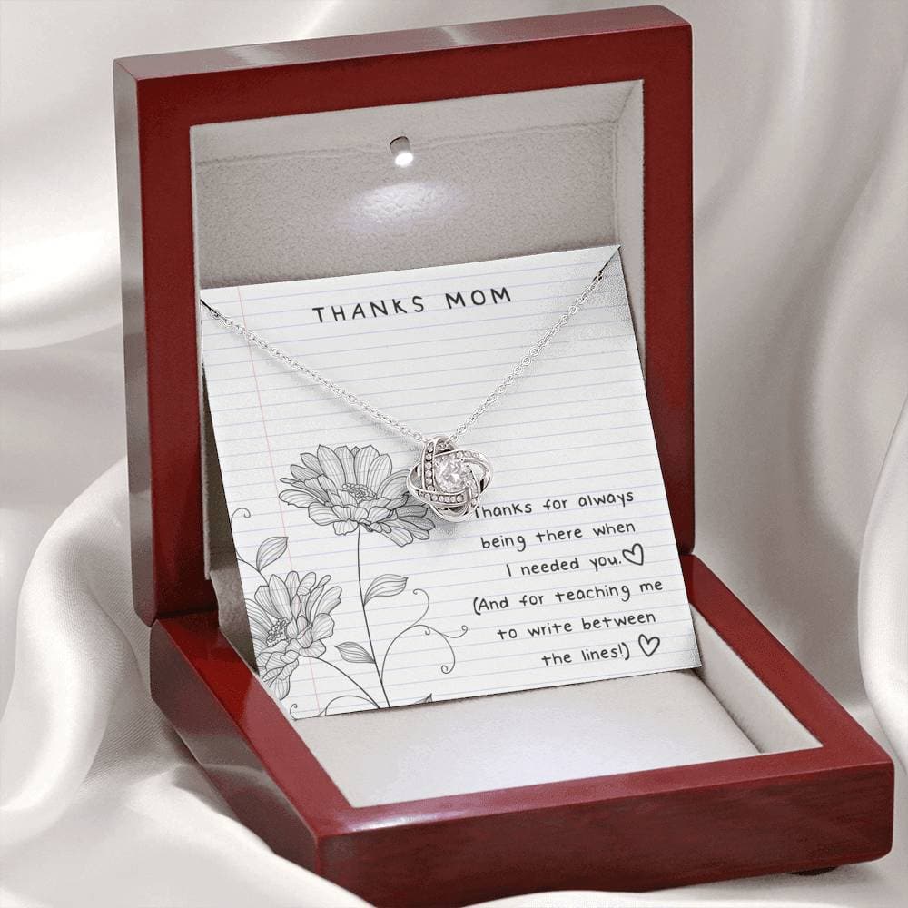 Thanks Mom Between the Lines Love Knot Necklace - KDadorn