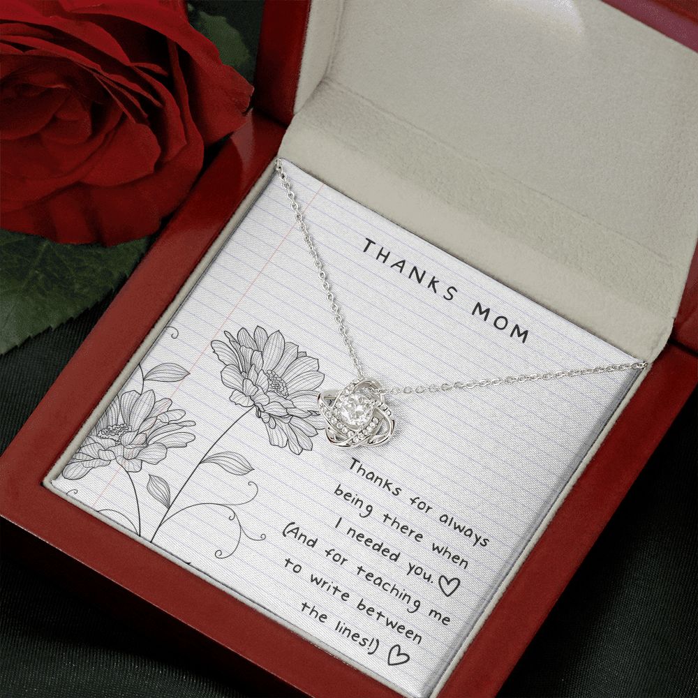 Thanks Mom Between the Lines Love Knot Necklace - KDadorn