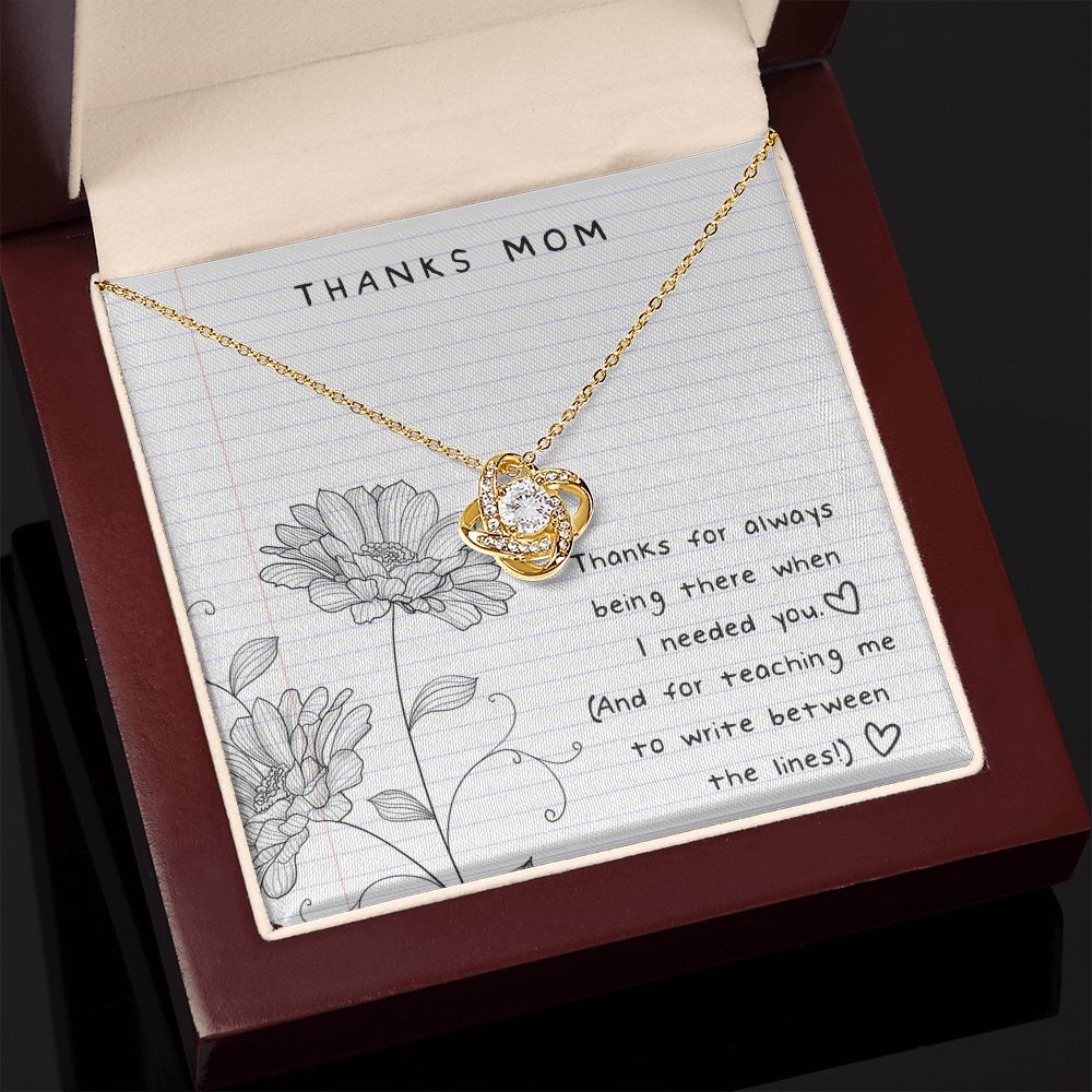 Thanks Mom Between the Lines Love Knot Necklace - KDadorn