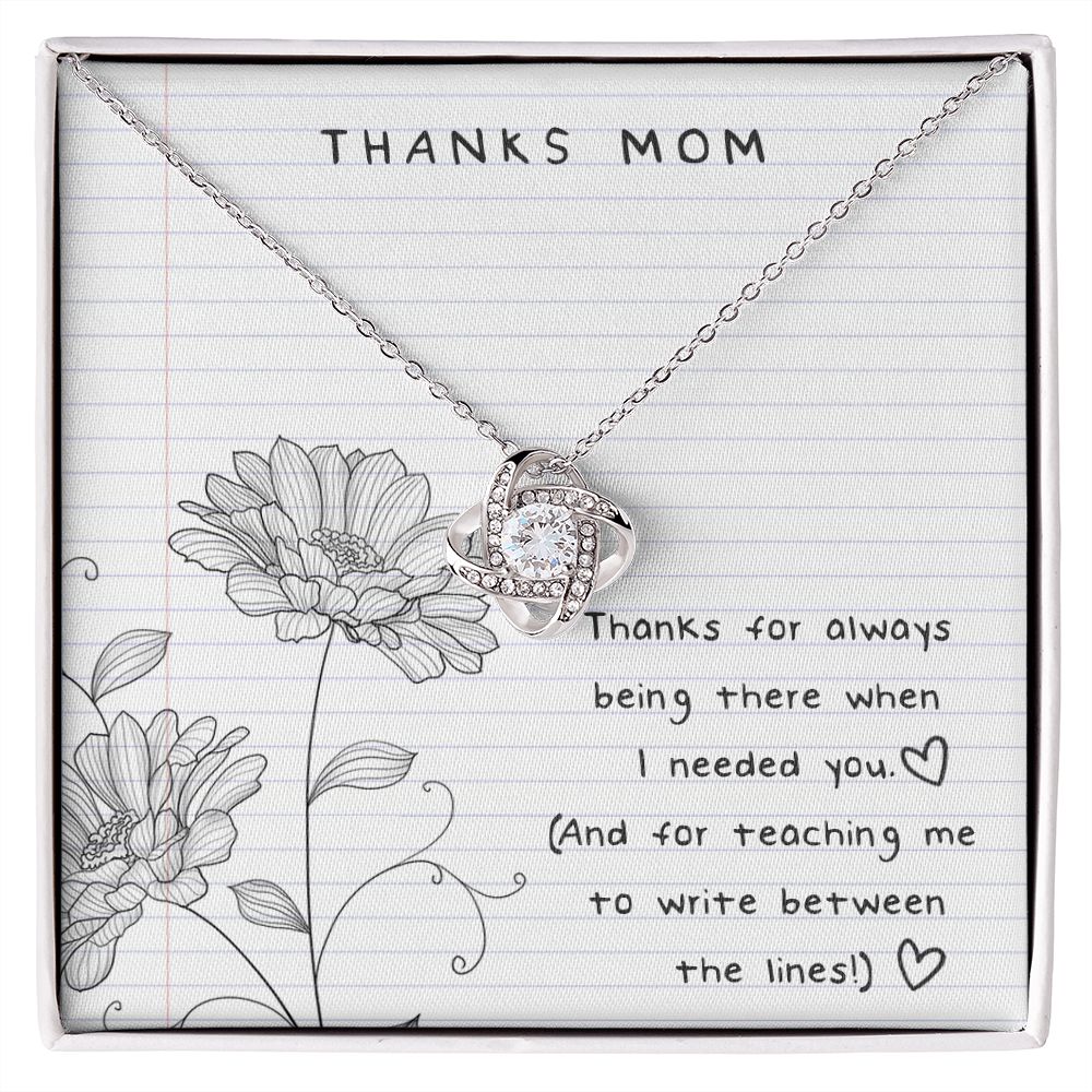 Thanks Mom Between the Lines Love Knot Necklace - KDadorn