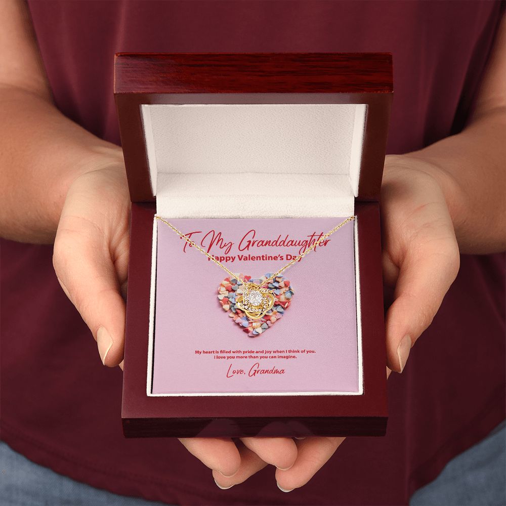 To My Granddaughter from Grandma Valentine's Day Love Knot Necklace - KDadorn