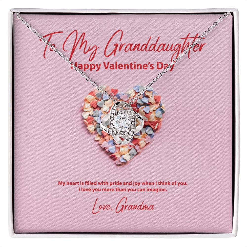 To My Granddaughter from Grandma Valentine's Day Love Knot Necklace - KDadorn