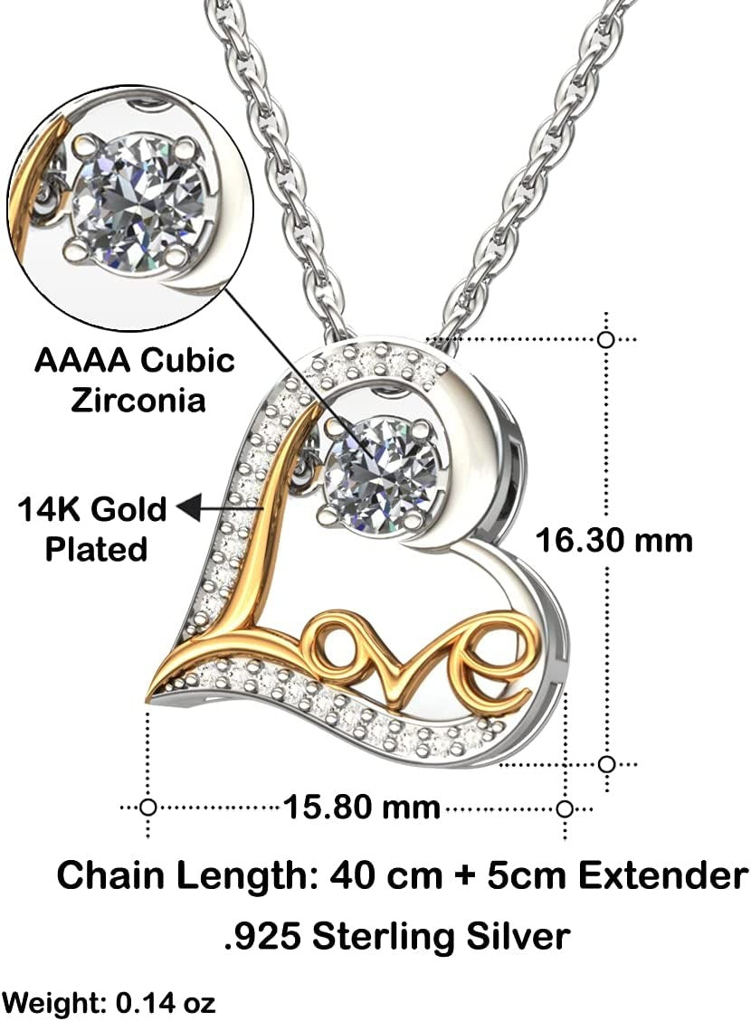 To My Mum Heart Love Dancing Necklace Women Mothers Day Jewelry Presents For Mum - KDadorn