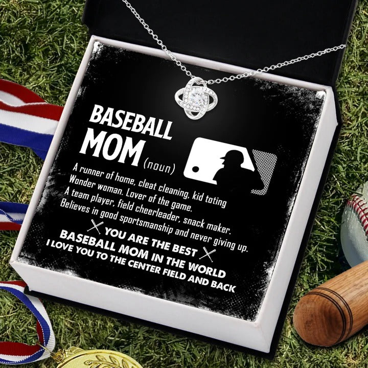 Baseball Mom Knot Necklace With Message Card You Are The Best Baseball Mom Mothers Necklace - KDadorn