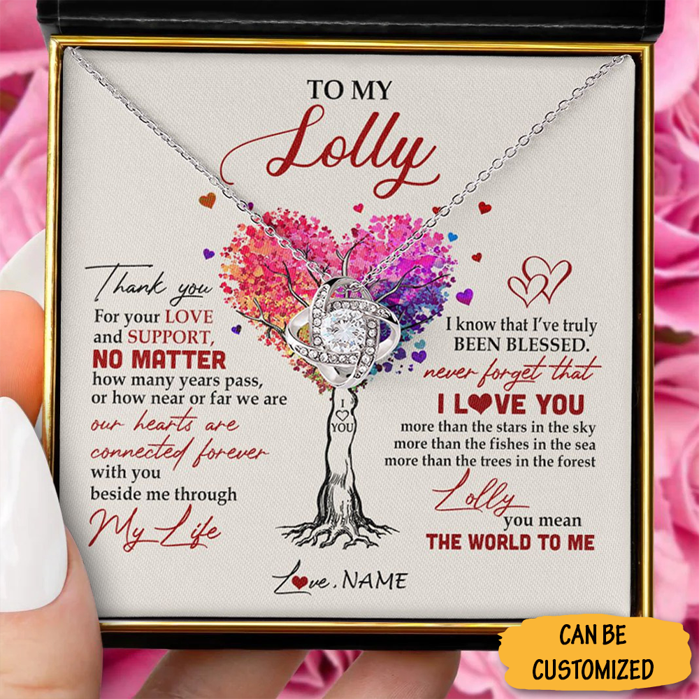 Custom To My Lolly Necklace Sterling Silver Love Knot Necklace With Meaningful Messages Gifts For Lolly - KDadorn