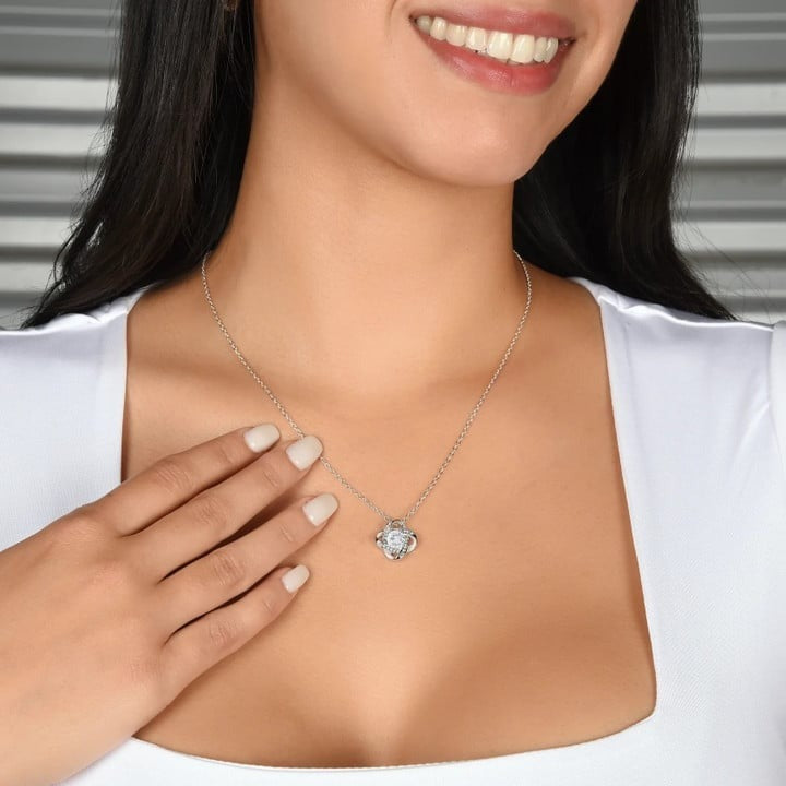 Customized To My Granddaughter Love Knot Necklace Never Forget That I Love You Necklace For Granddaughter From Grandpa - KDadorn