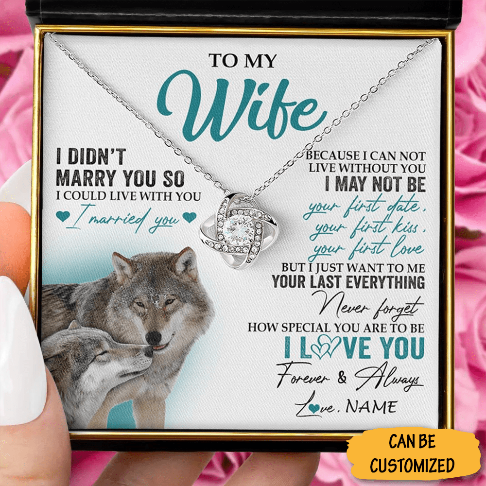 Personalized To My Wife Necklace Love Knot Silver Necklace Special Best Birthday Gift For Wife - KDadorn
