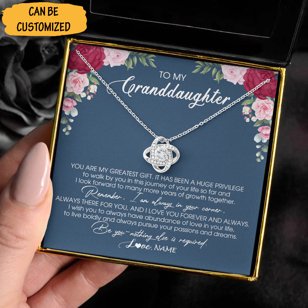Customized To My Granddaughter Love Knot Necklace I Love You Always And Forever Necklace For Granddaughter - KDadorn