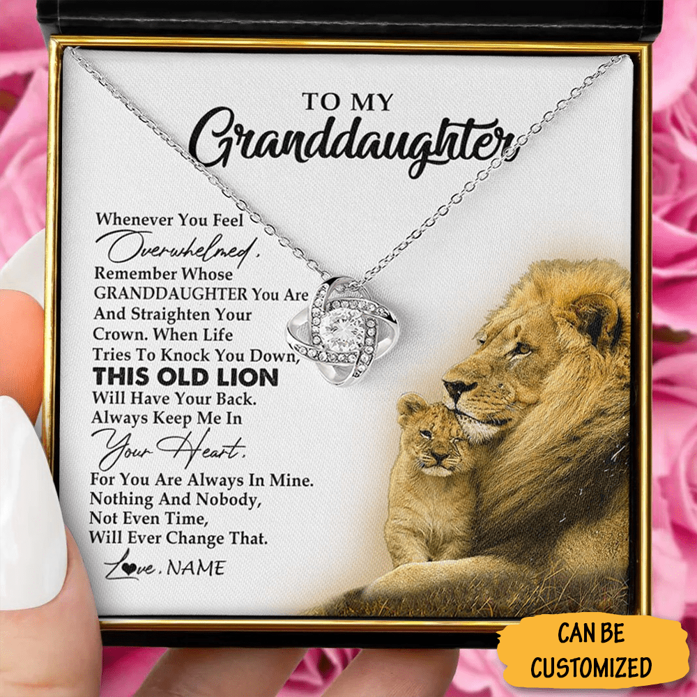 Custom To My Granddaughter Necklace Granpathis Lion Love Knot Necklace Gifts For Granddaughter From Grandpa - KDadorn