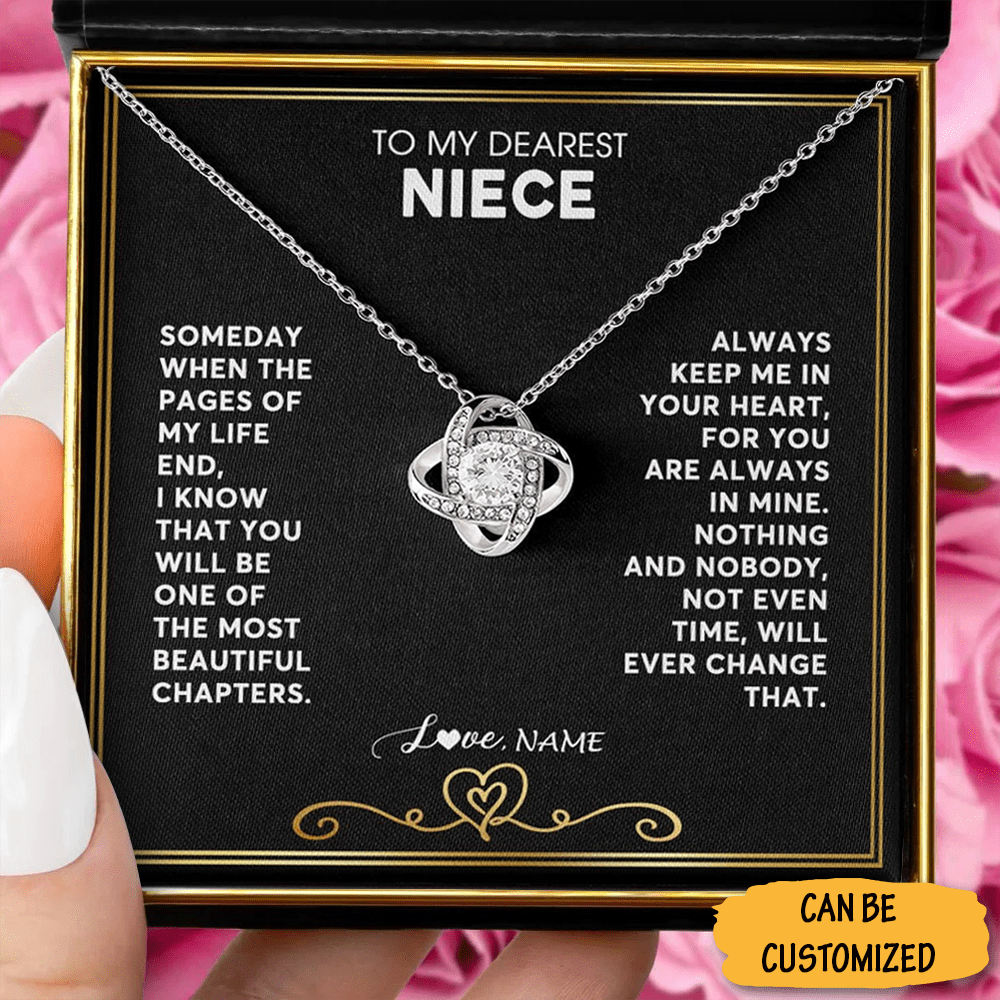 Personalized To My Niece Necklace From Aunt Uncle When The Pages Of My Life End Niece Birthday Graduation Christmas Pendant Customized Gift Message - KDadorn