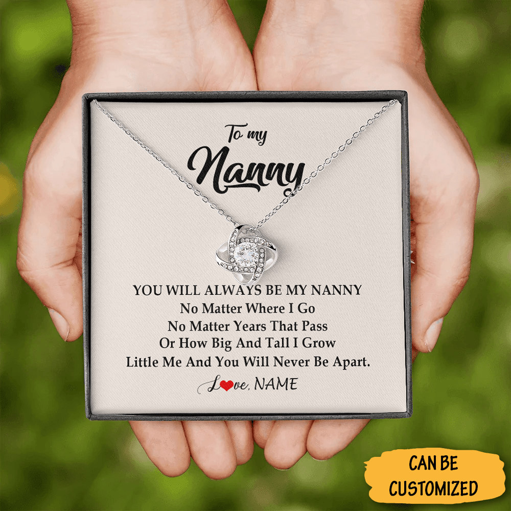 Personalized To My Nanny Necklace Love Knot Pendant Necklace Personalised Jewellery For Nanny - KDadorn