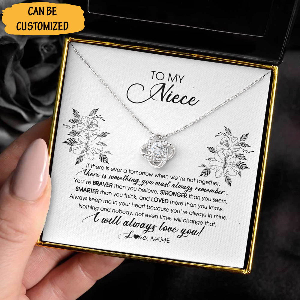 Personalized To My Niece Love Knot Necklace You Are Stronger Than You Know Necklace Love Knot Pendant Jewellery - KDadorn