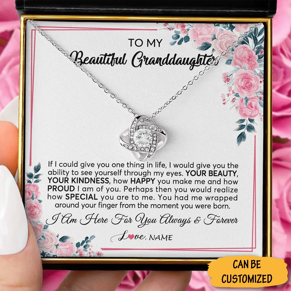 Personalized To My Beautiful Granddaughter Necklace Jewelry Granddaughter Love Knot Necklace From Grammy - KDadorn