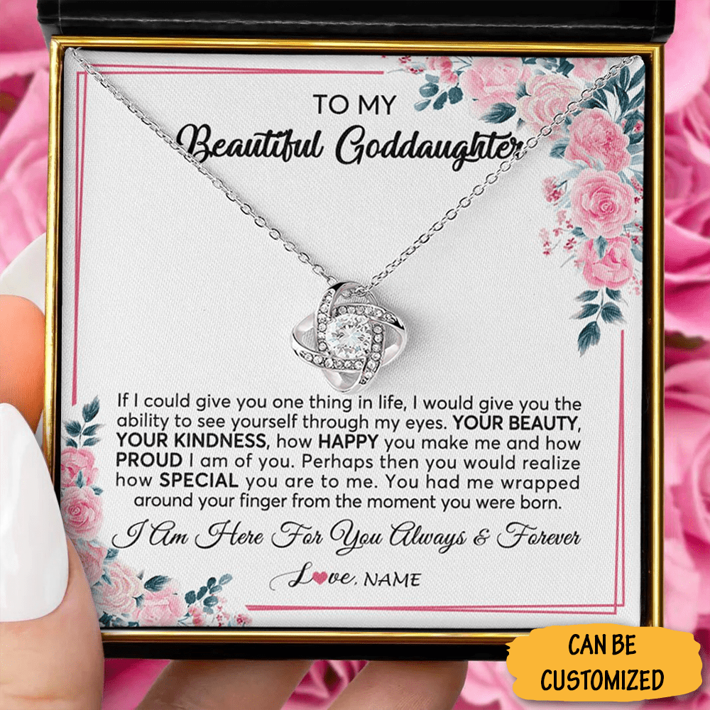 Personalized To My Beautiful Goddaughter Necklace Silver Love Knot Pendant To My Goddaughter On Her Wedding Day - KDadorn