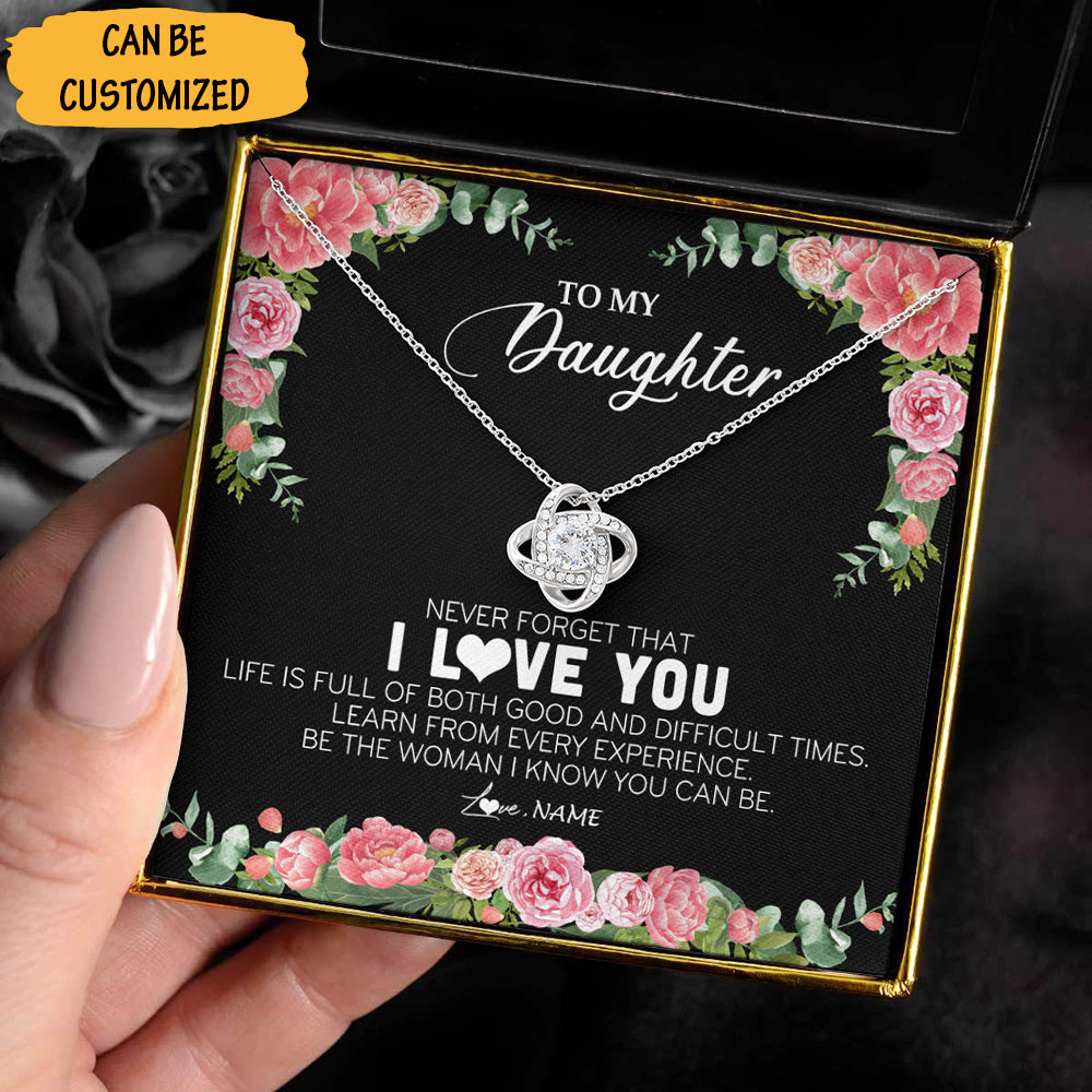 Personalized To My Daughter Love Knot Necklace Never Forget That I Love You Necklace Best Gifts For Daughter - KDadorn