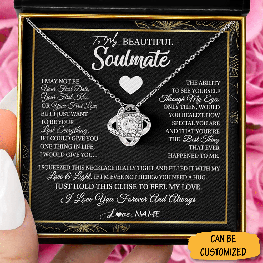 Personalized To My Beautiful Soulmate Necklace Forever Love Knot Necklace Messages Best Gift For Your Soulmate - KDadorn