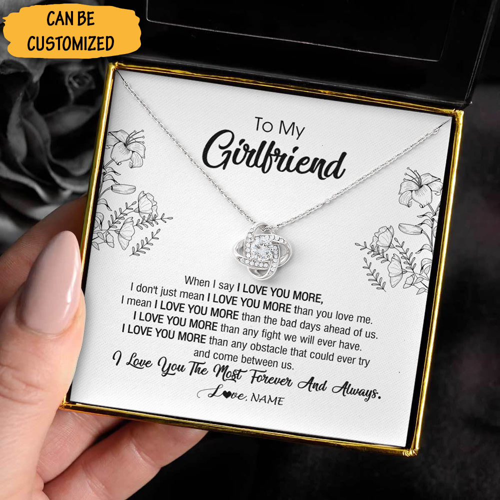 Personalized To My Girlfriend Love Knot Necklace I Love You Forever And Always necklace Christmas Gifts For Girlfriend - KDadorn