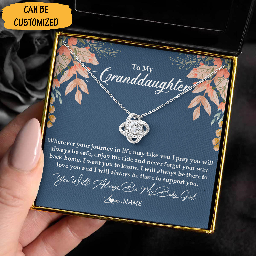 Personalized To My Granddaughter Love Knot Necklace Sterling Silver Love Knot Pendant Granddaughter Gifts From Grandma - KDadorn