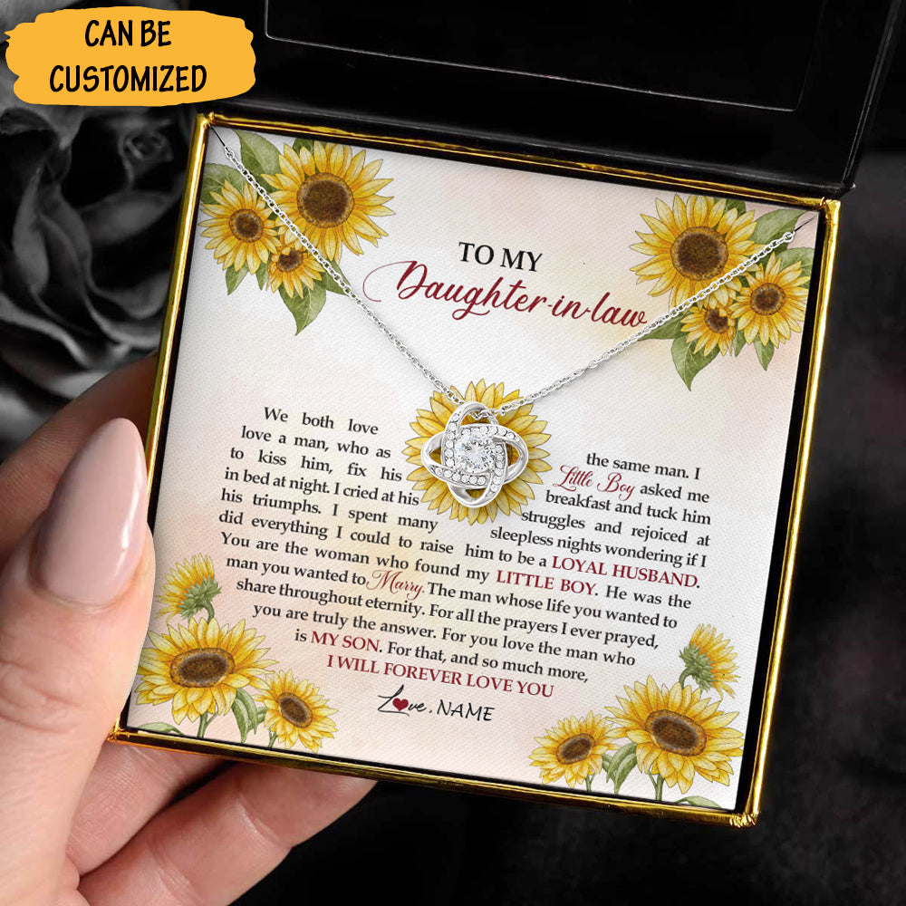 Personalized To My Daughter In Law Necklace Love Knot Silver Necklace Ift From Mother In Law To Daughter In Law - KDadorn