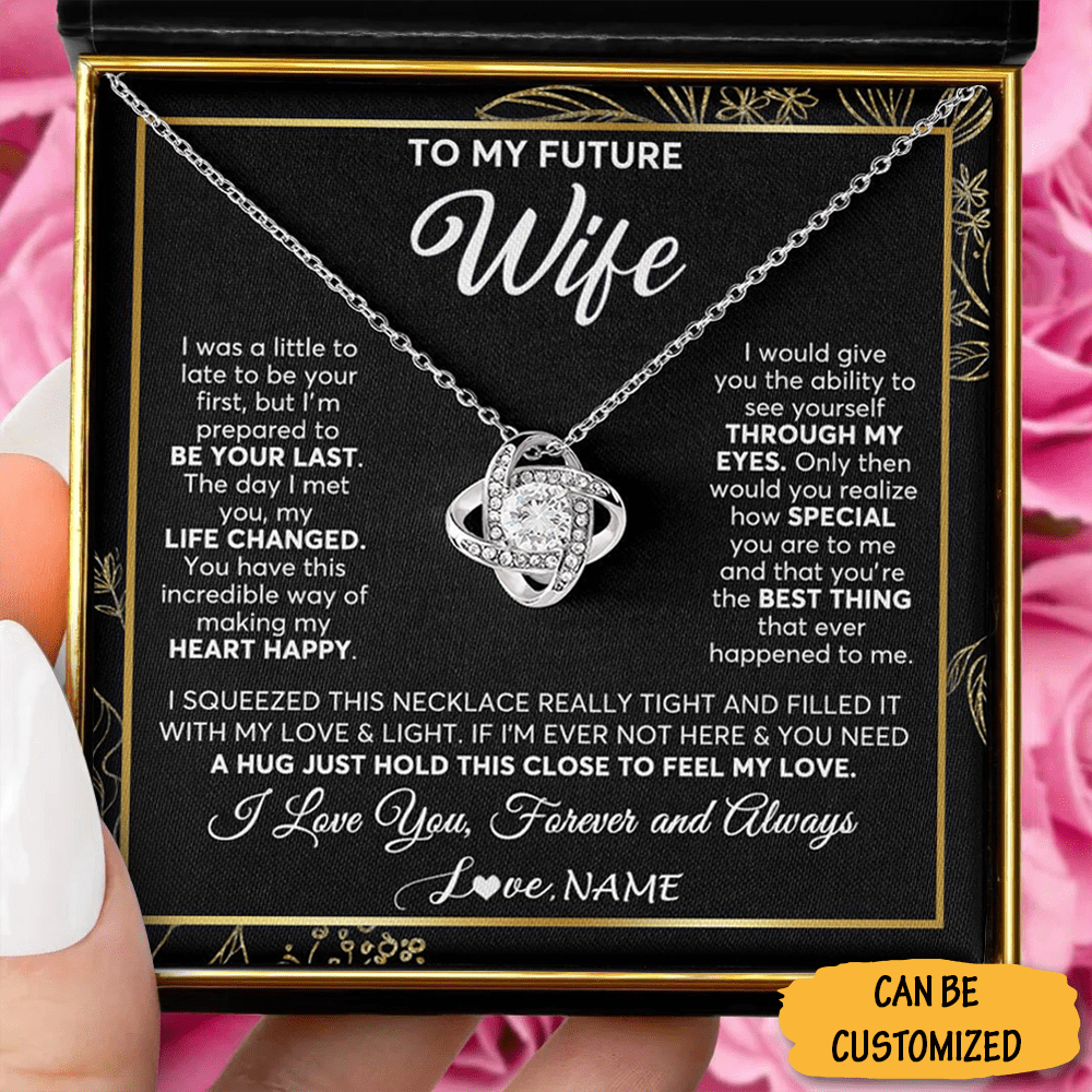 Personalized To My Future Wife Necklace Love Knot Silver Necklace Best Gift For Future Wife Christmas - KDadorn