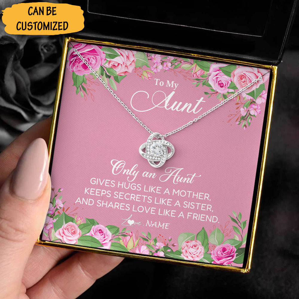 Personalized To My Aunt Necklace Love Knot Necklace Jewelry Box Best Birthday Gift Ideas For Aunt - KDadorn