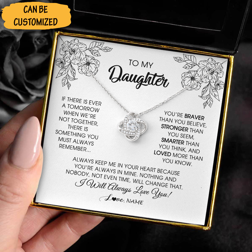 Personalized My Beautiful Daughter Love Knot Necklace Jewellery Best Gift To Daughter On Her Birthday - KDadorn