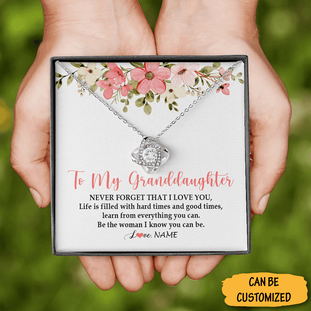 Customized To My Granddaughter Love Knot Necklace Never Forget That I Love You Grandchild Necklace For Granddaughter - KDadorn