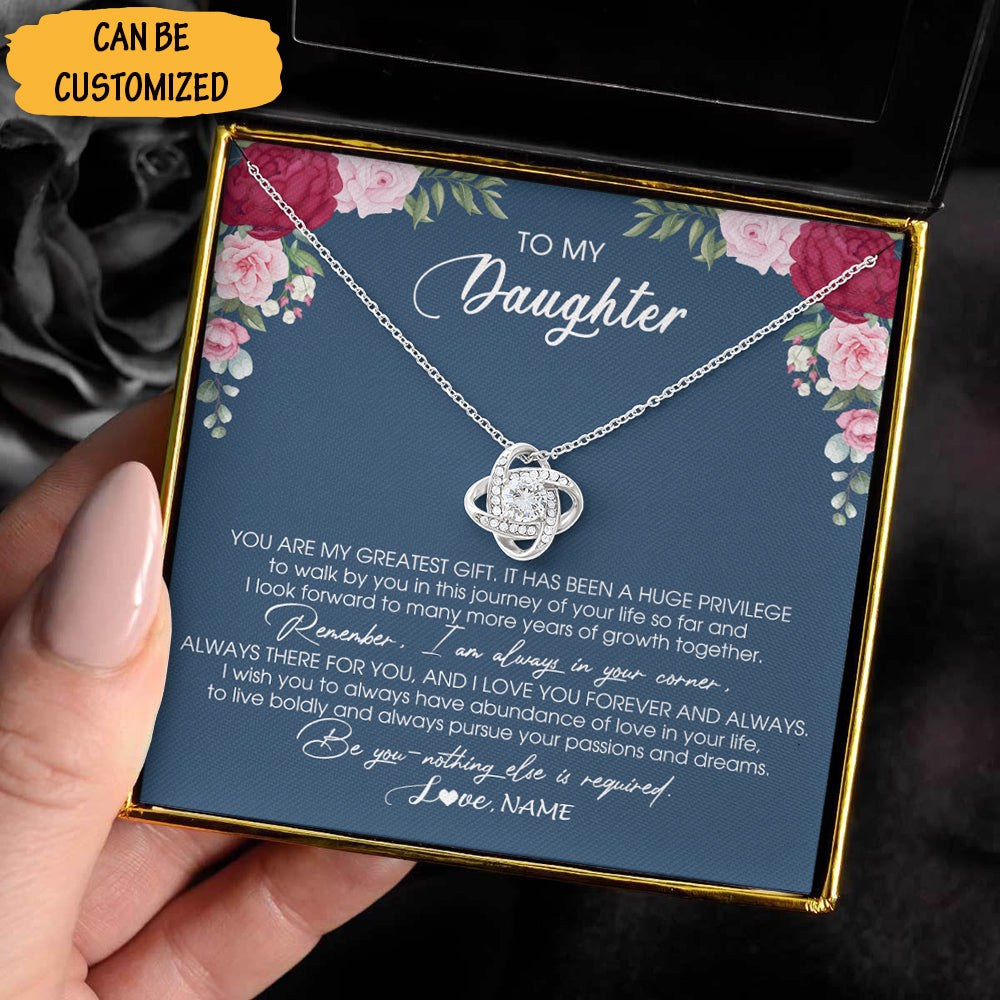 Customized To My Daughter Necklace Sterling Silver Love Knot Necklace Thoughtful Gifts For Daughters - KDadorn
