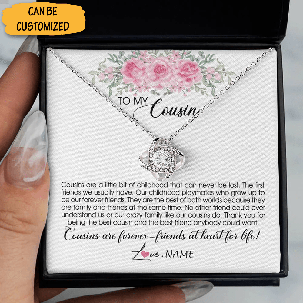 Custom To My Cousin Necklace Sterling Silver Setimatial Love Knot Necklace Best Gifts To Give Your Cousin - KDadorn