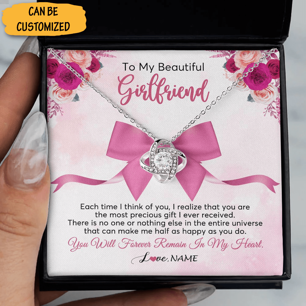 Custom To My Beautiful Fiancee Necklace Love Knot Pendant Necklace Best Christmas Gifts For Fiancee - KDadorn