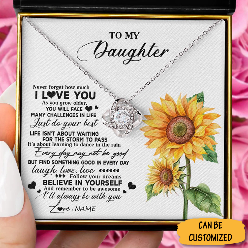 Custom To My Daughter Never Forget That I Love You Necklace Love Knot Silver Necklace Gifts For Adult Daughters - KDadorn