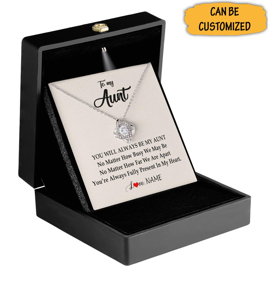 Custom To My Aunt Necklace With Meaningful Messages Silver Love Knot Necklace Thoughtful Gifts For Aunt - KDadorn