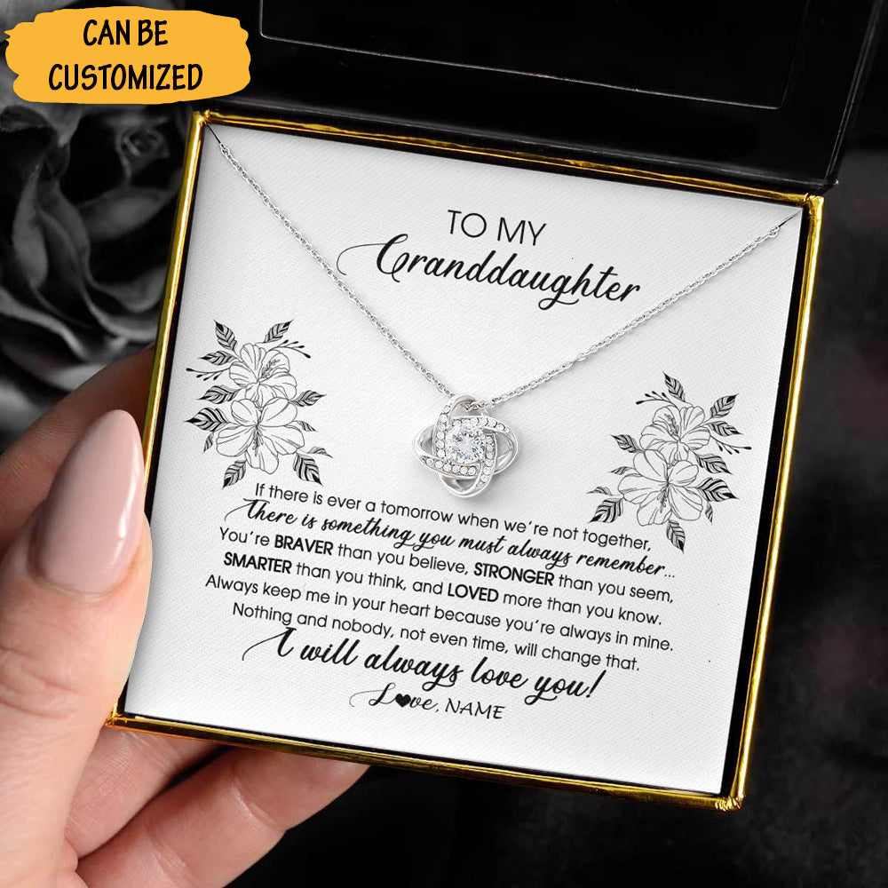 Customized To My Granddaughter Love Knot Necklace I Will Always Love You Necklace Special Granddaughter Gifts - KDadorn