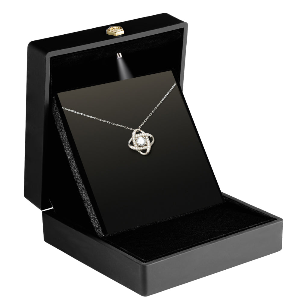 Personalized Wolf To My Daughter I Love You Necklace From Mom Dad Sterling Silver Love Knot Necklace - KDadorn