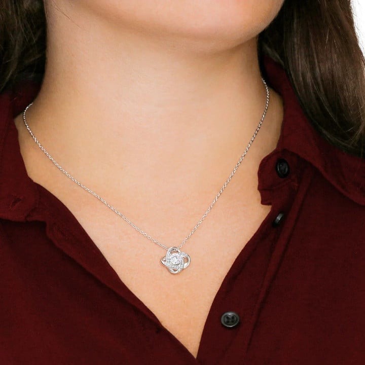 Customized To My Bonus Daughter Love Knot Necklace Never Forget That I Love You Necklace Best Bonus Daughter Gifts - KDadorn