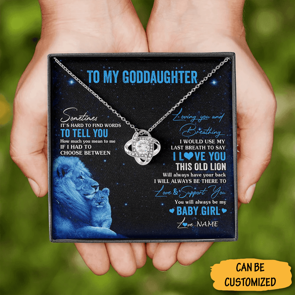 Custom To My Goddaughter Necklace Silver Love Knot Necklace Goddaughter Jewelry Gifts Xmas Holiday - KDadorn