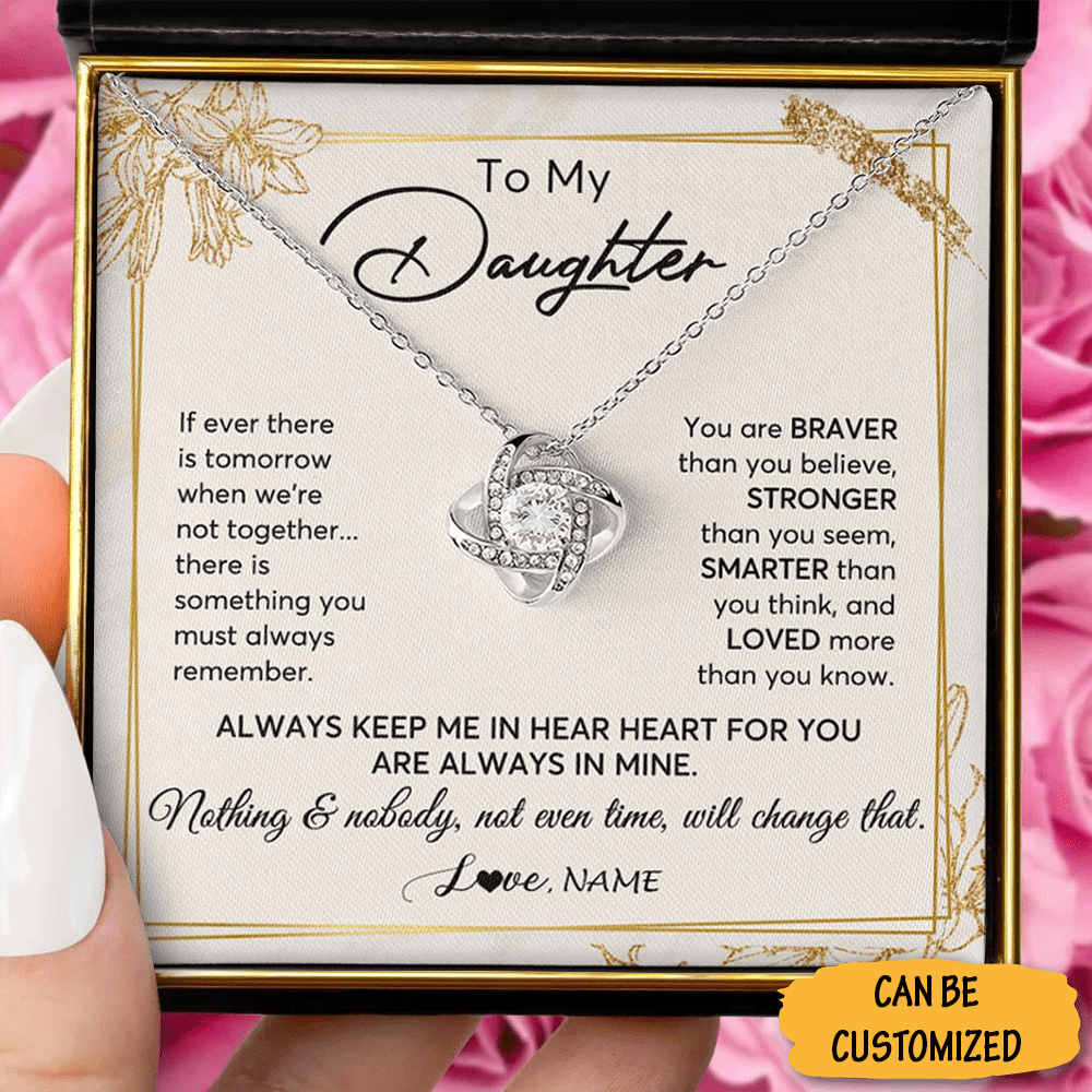 Custom To My Daughter Necklace From Mum Sterling Silver Love Knot Necklace Gifts To Get Your Daughter - KDadorn