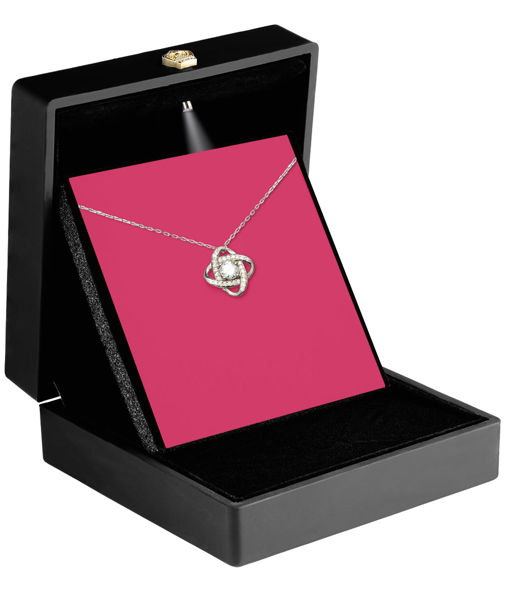Personalized Love Knot Necklace for Granddaughter - Custom Granddaughter Necklace from Grandparents - KDadorn