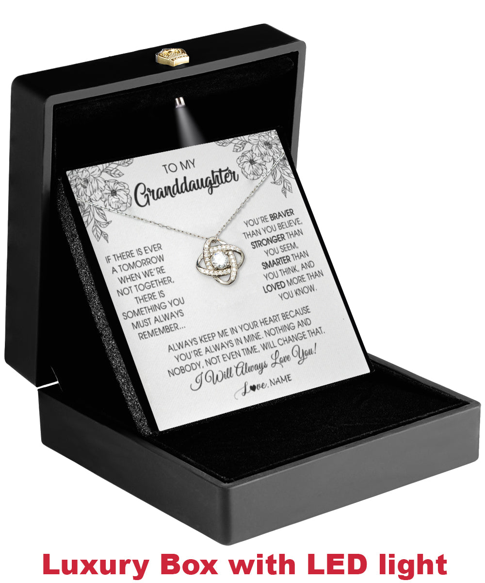 Personalized Love Knot Necklace for Granddaughter - Custom Granddaughter Necklace from Grandparents - KDadorn