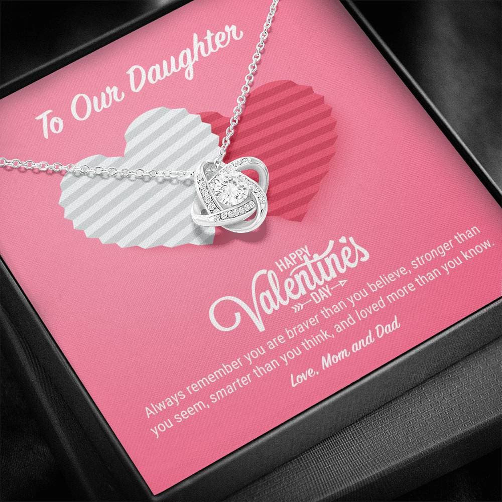 To Our Daughter Valentine's Day Love Knot Necklace - KDadorn