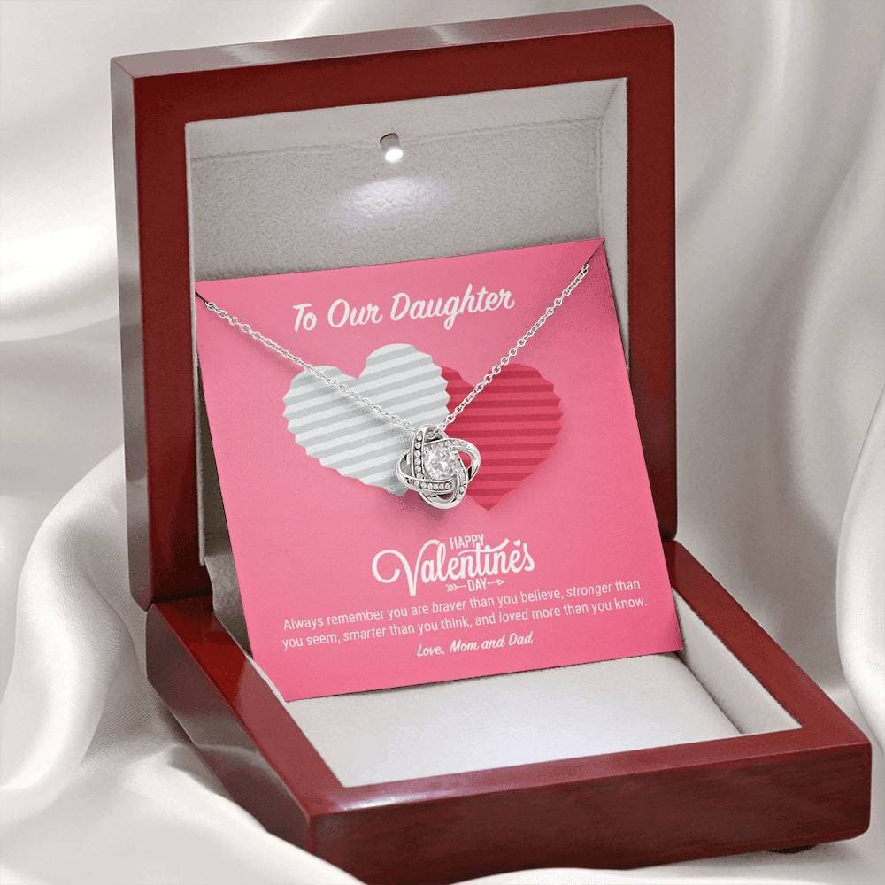 To Our Daughter Valentine's Day Love Knot Necklace - KDadorn