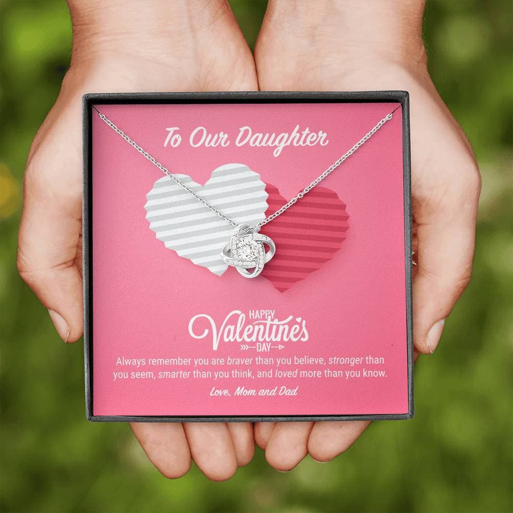To Our Daughter Valentine's Day Love Knot Necklace - KDadorn