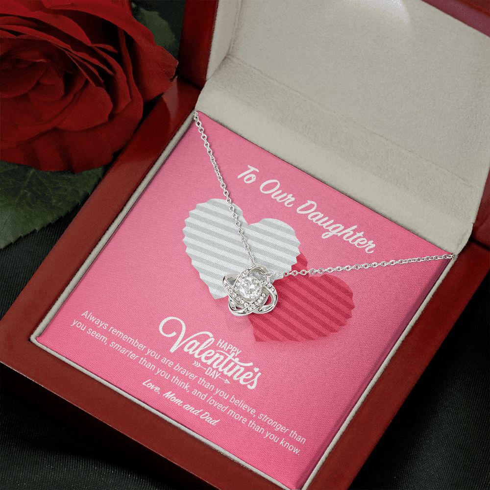 To Our Daughter Valentine's Day Love Knot Necklace - KDadorn