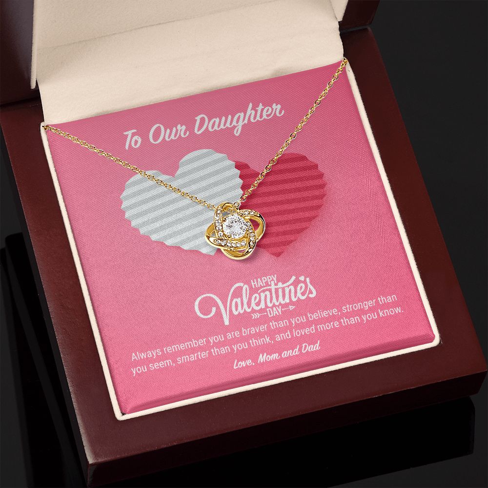 To Our Daughter Valentine's Day Love Knot Necklace - KDadorn