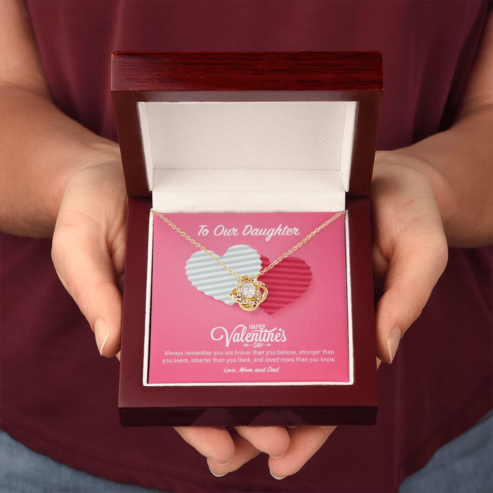 To Our Daughter Valentine's Day Love Knot Necklace - KDadorn