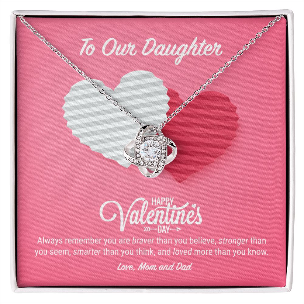 To Our Daughter Valentine's Day Love Knot Necklace - KDadorn