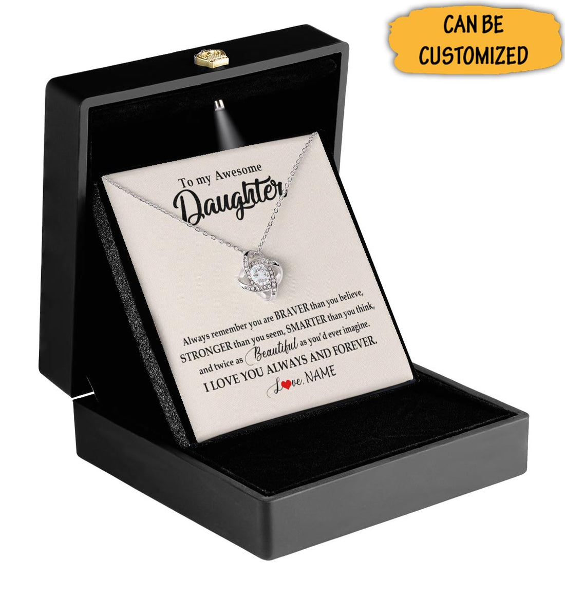 Custom To My Awesome Daughter Necklace Sterling Silver Love Knot Necklace Gifts For Adult Daughters Christmas - KDadorn