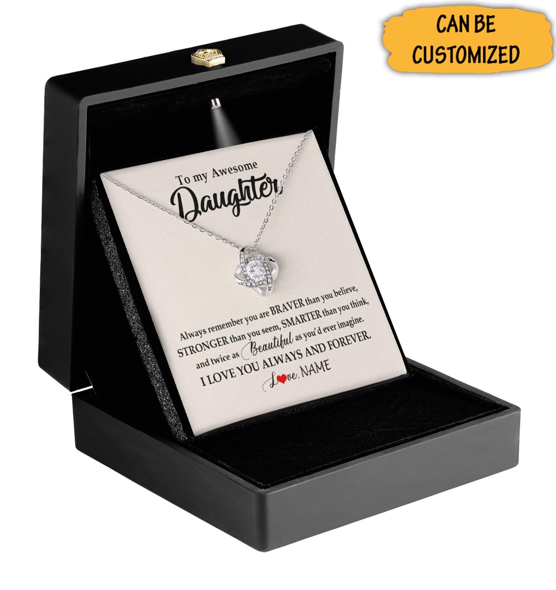 Custom To My Awesome Daughter Necklace Sterling Silver Love Knot Necklace Gifts For Adult Daughters Christmas - KDadorn