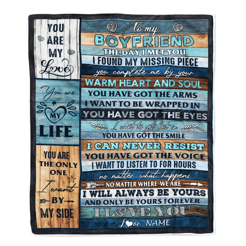 Personalized To My Boyfriend Blanket From Girlfriend I Love You Blessing Sweet Birthday Anniversary Valentine's Day Christmas Customized Fleece Blanket
