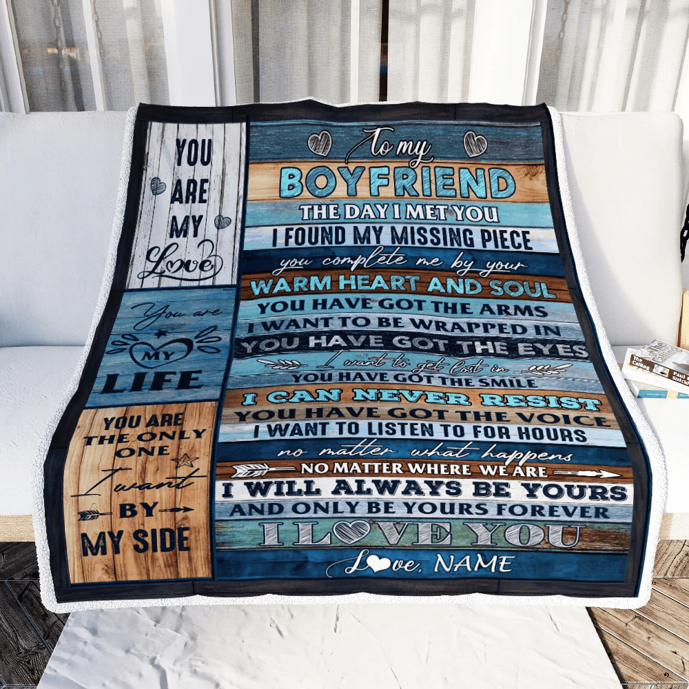 Personalized To My Boyfriend Blanket From Girlfriend I Love You Blessing Sweet Birthday Anniversary Valentine's Day Christmas Customized Fleece Blanket